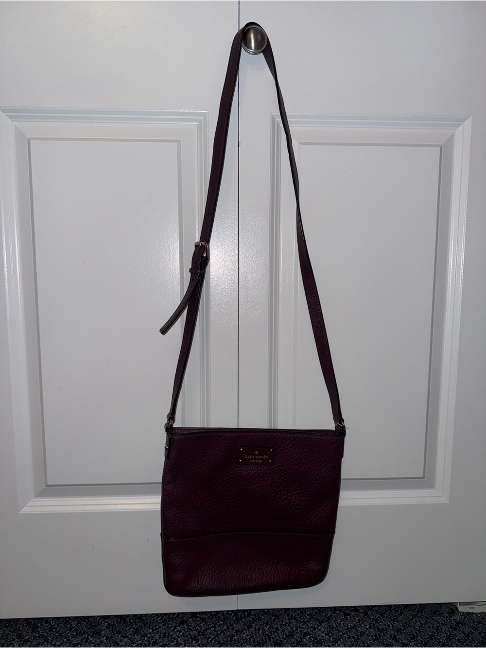 kate spade Deep Plum Pebble Leather Crossbody Bag